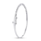 Sparkling Diamond Stackable Bangle Bracelet in 10kt White Gold - 3/8 Cttw Front view from the 10Kt White Gold Womens Round Diamond Stackable Bangle Bracelet 3 8 Cttwpin280472 collection by Splendid Jewellery