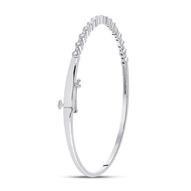 Sparkling Diamond Stackable Bangle Bracelet in 10kt White Gold - 3/8 Cttw Front view from the 10Kt White Gold Womens Round Diamond Stackable Bangle Bracelet 3 8 Cttwpin280472 collection by Splendid Jewellery