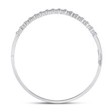 Load image into Gallery viewer, Sparkling Diamond Stackable Bangle Bracelet in 10kt White Gold - 3/8 Cttw Side 2 view from the 10Kt White Gold Womens Round Diamond Stackable Bangle Bracelet 3 8 Cttwpin280472 collection by Splendid Jewellery