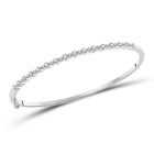 Sparkling Diamond Stackable Bangle Bracelet in 10kt White Gold - 3/8 Cttw Top view from the 10Kt White Gold Womens Round Diamond Stackable Bangle Bracelet 3 8 Cttwpin280472 collection by Splendid Jewellery