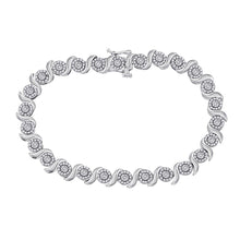 Load image into Gallery viewer, 10kt White Gold Diamond Tennis Bracelet - 1 Cttw | Splendid Jewellery Top view from the 10Kt White Gold Womens Round Diamond Tennis Bracelet 1 Cttwpin284035 collection by Splendid Jewellery
