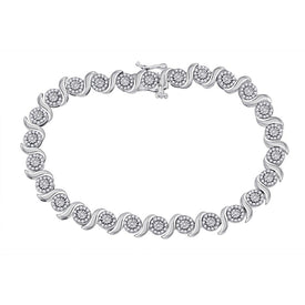 10kt White Gold Diamond Tennis Bracelet - 1 Cttw | Splendid Jewellery Top view from the 10Kt White Gold Womens Round Diamond Tennis Bracelet 1 Cttwpin284035 collection by Splendid Jewellery