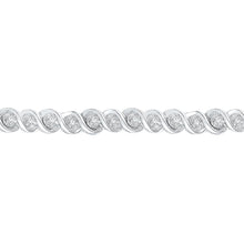 Load image into Gallery viewer, Sparkling Elegance: 10kt White Gold Diamond Tennis Bracelet 1/2 Cttw  Top View from Splendid Jewellery