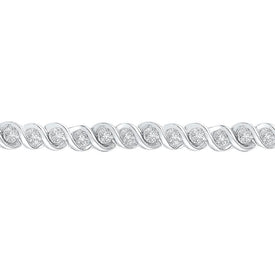 Sparkling Elegance: 10kt White Gold Diamond Tennis Bracelet 1/2 Cttw  Top View from Splendid Jewellery