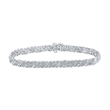 Load image into Gallery viewer, Sparkling Diamond Delight - 10kt White Gold Women&#39;s Tennis Bracelet with 1/2 Ct.t.w. Round Diamonds Top view from the 10Kt White Gold Womens Round Diamond Tennis Bracelet 1 2 Cttwpin286661 collection by Splendid Jewellery