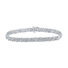 Sparkling Diamond Delight - 10kt White Gold Women's Tennis Bracelet with 1/2 Ct.t.w. Round Diamonds Top view from the 10Kt White Gold Womens Round Diamond Tennis Bracelet 1 2 Cttwpin286661 collection by Splendid Jewellery