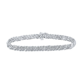 Sparkling Diamond Delight - 10kt White Gold Women's Tennis Bracelet with 1/2 Ct.t.w. Round Diamonds Top view from the 10Kt White Gold Womens Round Diamond Tennis Bracelet 1 2 Cttwpin286661 collection by Splendid Jewellery