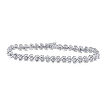 Load image into Gallery viewer, Sparkling Diamond Delight - 10kt White Gold Women&#39;s Round Diamond Tennis Bracelet 1/2 Cttw Top view from the 10Kt White Gold Womens Round Diamond Tennis Bracelet 1 2 Cttwpin246844 collection by Splendid Jewellery