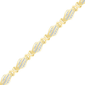 Bracelets | 10kt Yellow Gold Womens Baguette Diamond Fashion Bracelet 1 Cttw | Splendid Jewellery GND