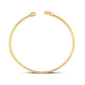 Bracelets | 10kt Yellow Gold Womens Round Diamond Arrow Bangle Bracelet 1/10 Cttw | Splendid Jewellery GND