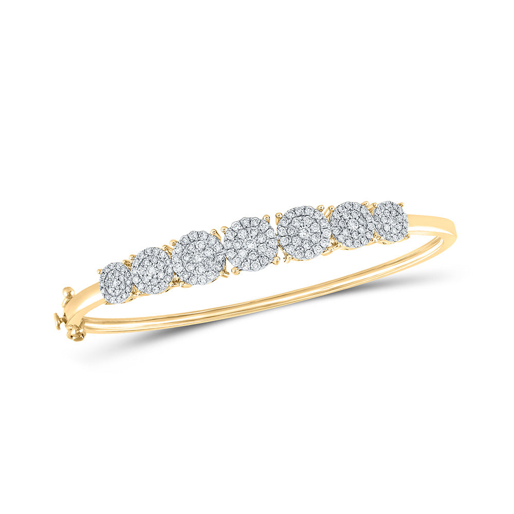 Bracelets | 10kt Yellow Gold Womens Round Diamond Bangle Bracelet 1-1/3 Cttw | Splendid Jewellery GND