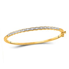 Sparkling Sunburst Diamond Bangle Bracelet in 10kt Yellow Gold (1/2 Cttw) product  Top View from Splendid Jewellery