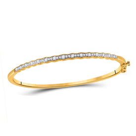 Sparkling Sunburst Diamond Bangle Bracelet in 10kt Yellow Gold (1/2 Cttw) product  Top View from Splendid Jewellery