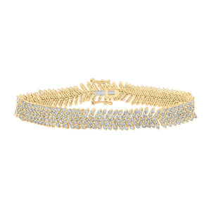 Bracelets | 10kt Yellow Gold Womens Round Diamond Fashion Bracelet 7-1/5 Cttw | Splendid Jewellery GND