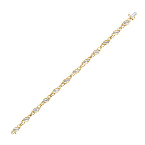Bracelets | 10kt Yellow Gold Womens Round Diamond Fashion Link Bracelet 1/3 Cttw | Splendid Jewellery GND