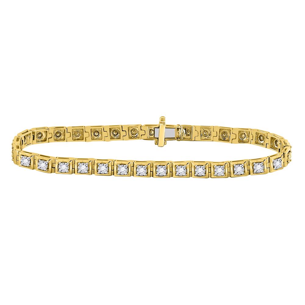 Bracelets | 10kt Yellow Gold Womens Round Diamond Fashion Tennis Bracelet 3/4 Cttw | Splendid Jewellery GND