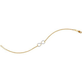 Eternal Love 10kt Yellow Gold Diamond Infinity Bracelet  Top View from Splendid Jewellery