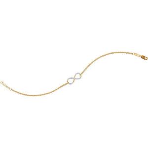 Bracelets | 10kt Yellow Gold Womens Round Diamond Infinity Bracelet 1/10 Cttw | Splendid Jewellery GND