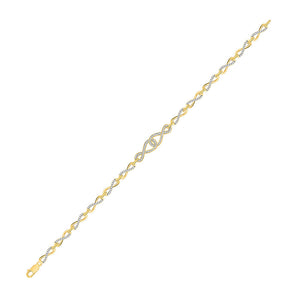Bracelets | 10kt Yellow Gold Womens Round Diamond Infinity Bracelet 1/2 Cttw | Splendid Jewellery GND