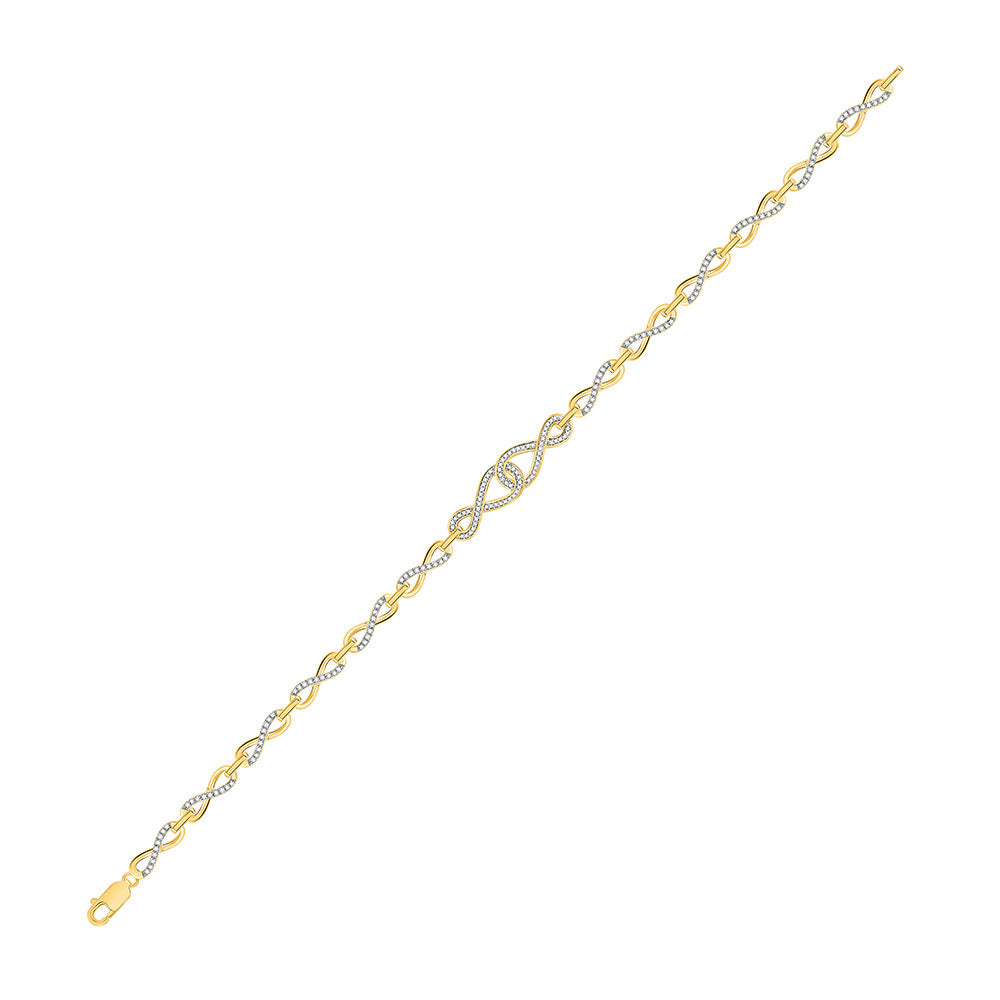 Bracelets | 10kt Yellow Gold Womens Round Diamond Infinity Bracelet 1/2 Cttw | Splendid Jewellery GND