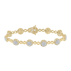 Bracelets | 10kt Yellow Gold Womens Round Diamond Infinity Bracelet 2-1/5 Cttw | Splendid Jewellery GND