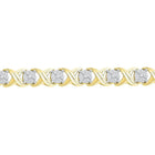 Radiant 10kt Yellow Gold Womens Diamond X Link Fashion Bracelet - 1 Cttw  Top View from Splendid Jewellery
