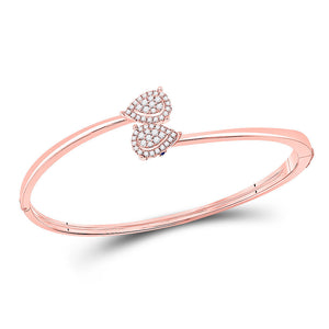 Bracelets | 14kt Rose Gold Womens Round Diamond Bypass Pear Cluster Bracelet 1/2 Cttw | Splendid Jewellery GND