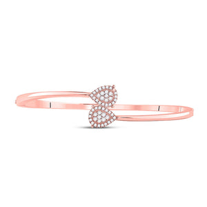 Bracelets | 14kt Rose Gold Womens Round Diamond Bypass Pear Cluster Bracelet 1/2 Cttw | Splendid Jewellery GND