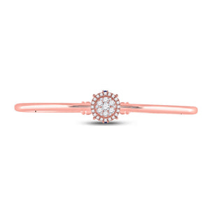 Bracelets | 14kt Rose Gold Womens Round Diamond Cluster Bangle Bracelet 1/2 Cttw | Splendid Jewellery GND