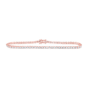 Bracelets | 14kt Rose Gold Womens Round Diamond Single Row Fashion Bracelet 4 Cttw | Splendid Jewellery GND