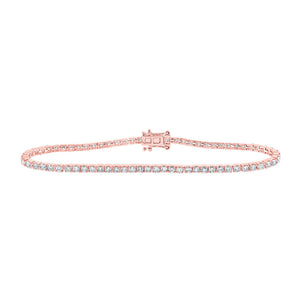 Bracelets | 14kt Rose Gold Womens Round Diamond Single Row Tennis Bracelet 2-7/8 Cttw | Splendid Jewellery GND