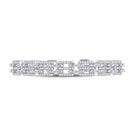 14kt White Gold Baguette Diamond Bangle Bracelet - Exquisite Brilliance - Side View