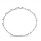 14kt White Gold Baguette Diamond Bangle Bracelet - Exquisite Brilliance - Front View