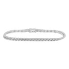 14kt White Gold Round Diamond Fashion Bracelet - 1 Carat Total Weight - Top View
