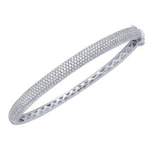 Load image into Gallery viewer, 14kt White Gold Diamond Pave Bangle Bracelet - 2 Carat Total Weight - Top View