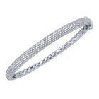 14kt White Gold Diamond Pave Bangle Bracelet - 2 Carat Total Weight - Top View