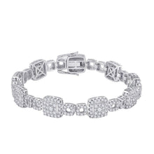 Load image into Gallery viewer, Sparkling Diamond Square Link Bracelet in 14kt White Gold - 5-3/4 Cttw - Top View