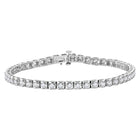 Dazzling 14kt White Gold Round Diamond Tennis Bracelet - 4 Cttw - Top View