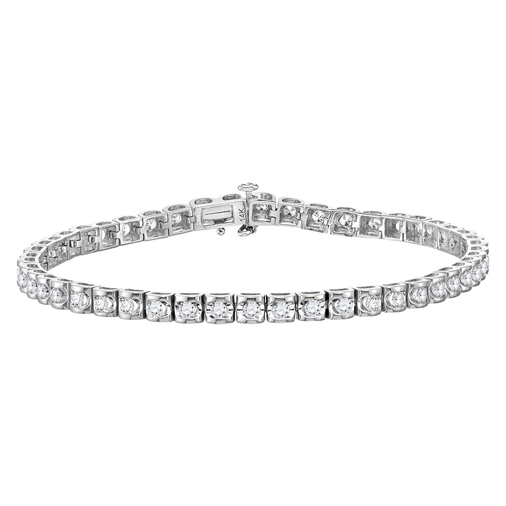 Bracelets | 14kt White Gold Womens Round Diamond Studded Tennis Bracelet 4 Cttw | Splendid Jewellery GND