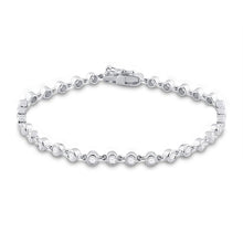 Load image into Gallery viewer, 14kt White Gold Sparkling Round Diamond Tennis Bracelet - 1-3/4 Cttw - Top View