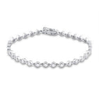 14kt White Gold Sparkling Round Diamond Tennis Bracelet - 1-3/4 Cttw - Top View
