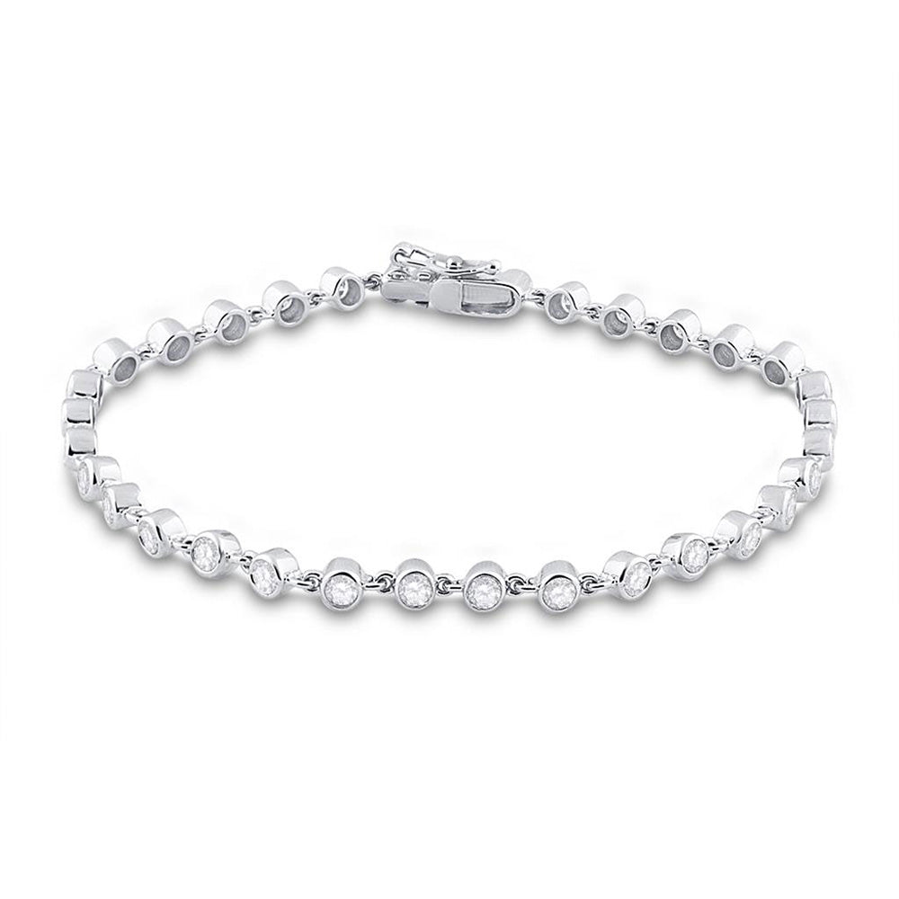 Bracelets | 14kt White Gold Womens Round Diamond Tennis Bracelet 1-3/4 Cttw | Splendid Jewellery GND