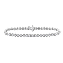 Load image into Gallery viewer, Elegant 14kt White Gold Diamond Tennis Bracelet - 2 Carat Total Weight - Top View