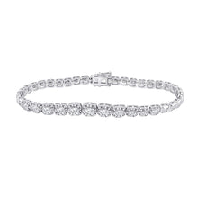 Load image into Gallery viewer, Elegant 14kt White Gold Diamond Tennis Bracelet - 3-3/4 Carat Total Weight - Top View
