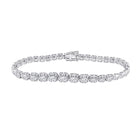 Elegant 14kt White Gold Diamond Tennis Bracelet - 3-3/4 Carat Total Weight - Top View