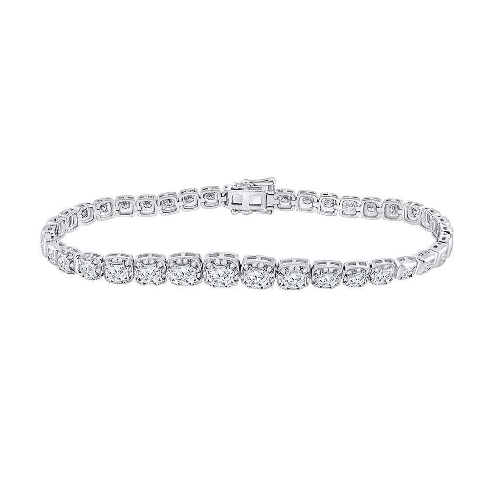 Bracelets | 14kt White Gold Womens Round Diamond Tennis Bracelet 3-3/4 Cttw | Splendid Jewellery GND