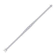 Load image into Gallery viewer, Elegant 14kt White Gold Diamond Tennis Bracelet - 3-3/4 Carat Total Weight - Side View
