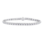 Elegant Brilliance: 14kt White Gold Diamond Tennis Bracelet - 3 Cttw - Top View