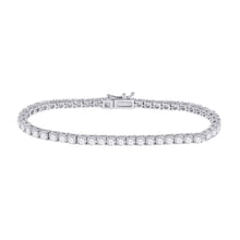 Load image into Gallery viewer, 14kt White Gold Sparkling Diamond Tennis Bracelet - 6 Carat Total Weight - Top View