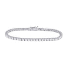 14kt White Gold Sparkling Diamond Tennis Bracelet - 6 Carat Total Weight - Top View